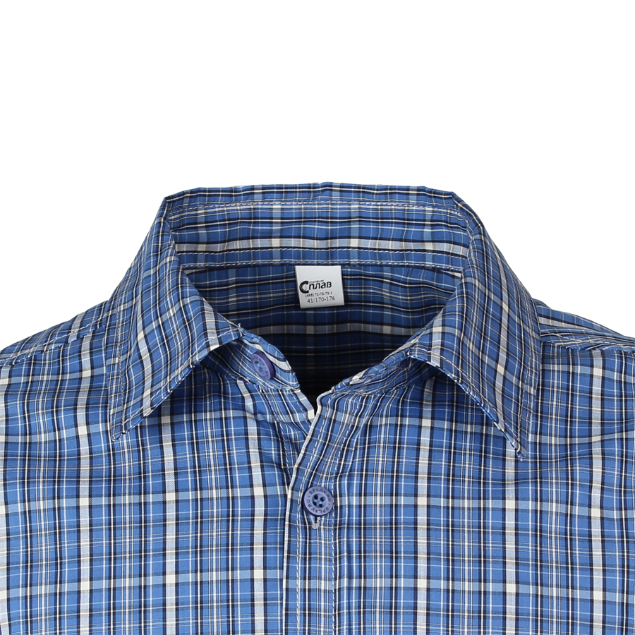 Рубашка мужская Сплав Sunburn клетка синяя - фото 4