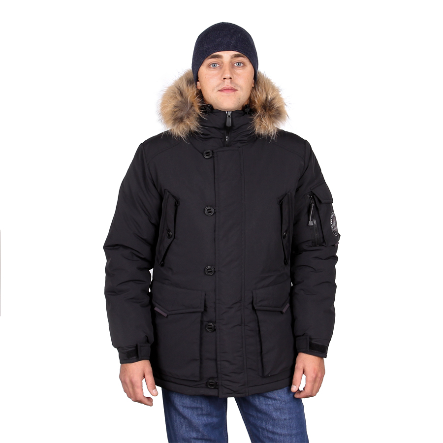 Куртка Сплав Аляска черная каматт нат. мех - фото 13