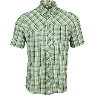 Рубашка Сплав Grid короткий рукав серо-зеленая