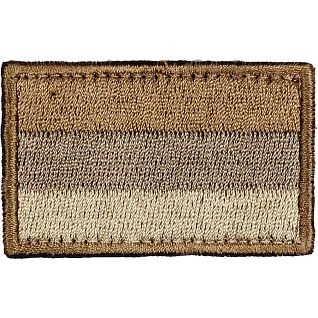 Нашивка на рукав с липучкой Флаг РФ 35х55 мм цвет песочный вышивка шёлк
