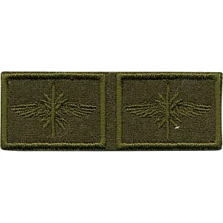 Эмблема петличная Войска связи нового образца полевая вышивка шёлк