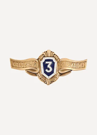 Нагрудный знак Классность рядового состава 3 металл