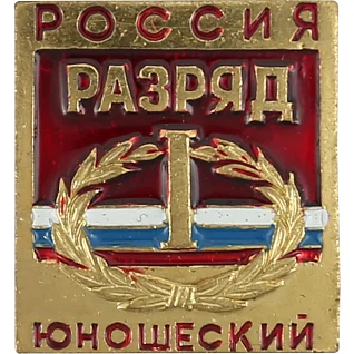 Нагрудный знак Россия I Разряд юношеский металл