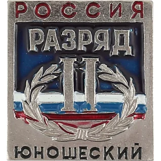 Нагрудный знак Россия II Разряд юношеский металл