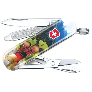 Нож перочинный Victorinox Classic LE2020 I Love Hiking (0.6223.L2002) 58мм 7функций коричневый/рисун