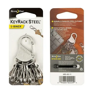 Брелок для ключей Key Rack с метал карабинами, стальной (NiteIze)