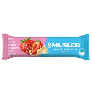 Батончик мюсли Musler Клубничный в йогуртовой глазури 30 г