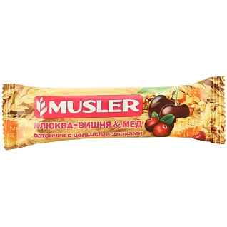 Батончик мюсли Musler Клюква-вишня и мед 30 г
