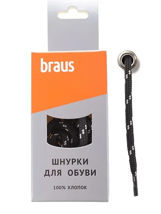 Шнурки трекинговые Braus 3423 120см черно-бежевые