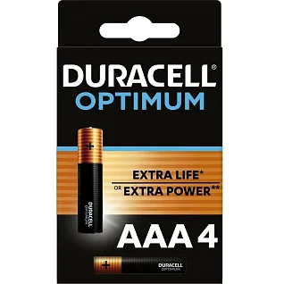 Батарейки Duracell Optimum AAA/LR03 4 шт