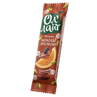 Батончик фруктово-ореховый ОлЛайт Апельсин-шоколад 30г