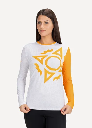 Футболка женская Сплав беговая Logo L/S белая