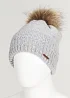 Шапка п/ш marhatter женская 12124/2 св. серый_помпон енот