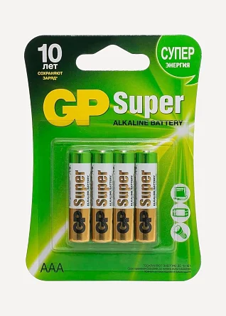 Батарейки GP Super Alkaline  ААA/LR03 (4 шт)