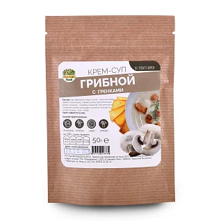 Суп грибной картофельный крем-суп с гренками 50 г. Organic Food