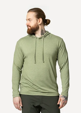 Футболка L/S Сплав Soul с капюшоном зеленый меланж