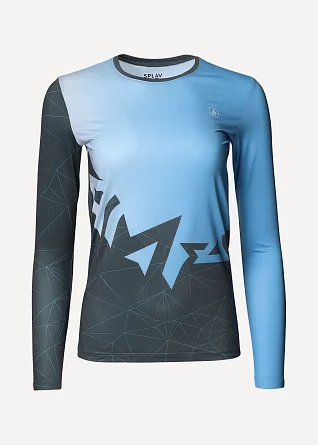 Футболка женская Сплав беговая Logo L/S синяя/серая