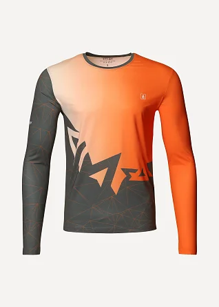 Футболка Сплав беговая Logo L/S оранжевая/серая