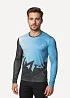 Футболка Сплав беговая Logo L/S синяя/серая
