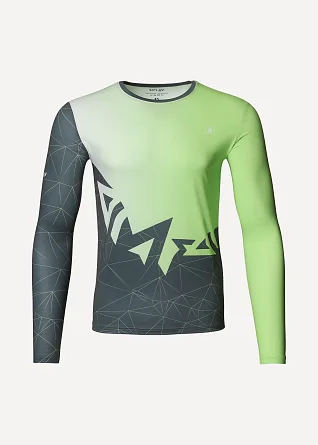 Футболка Сплав беговая Logo L/S зеленая/серая