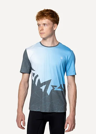 Футболка Сплав беговая Logo синяя/серая