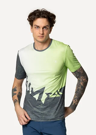 Футболка Сплав беговая Logo зеленая/серая