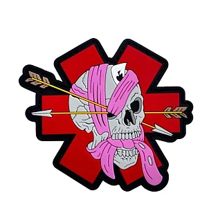 Нашивка на рукав с липучкой Череп с Эсмархом ПВХ